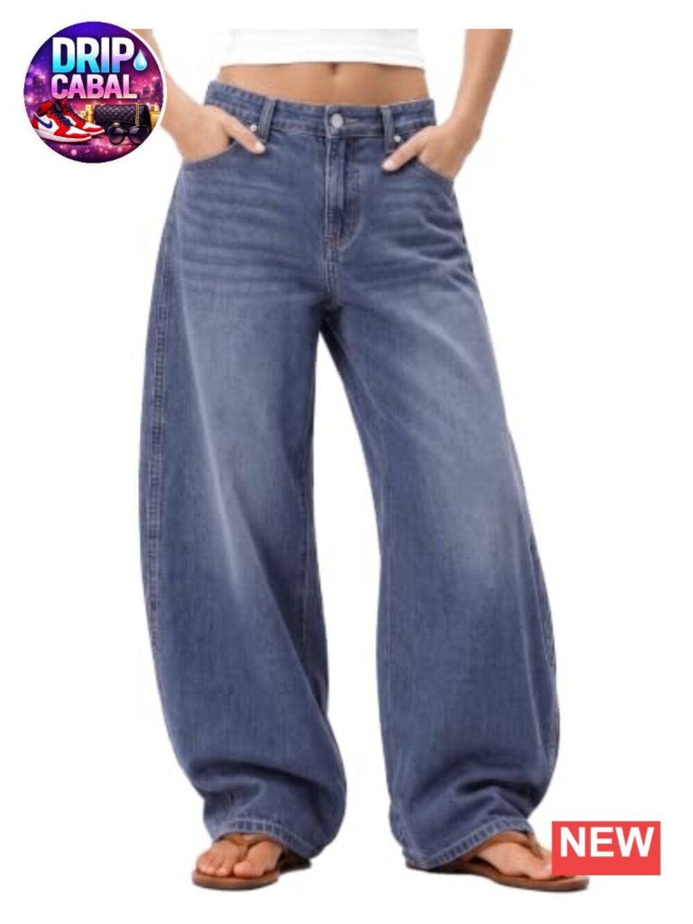 Tall Barrel Jeans for Women Mid Rise Non-Stretch Denim 32 or 34 Inseam